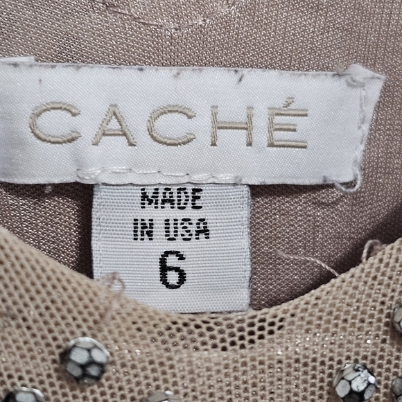 Y2K Cache beaded mesh sleeveless party cocktail evening lined mini dress 6 - Picture 16 of 16